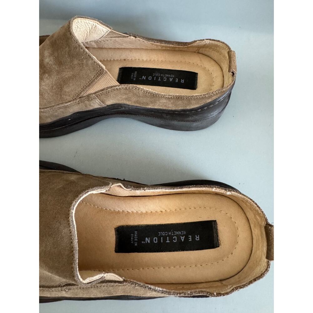 Vtg Y2K Kenneth Cole Reaction Shoe Size 43 Suede Chunky Lug Sole Slip On Clog - Picture 2 of 7